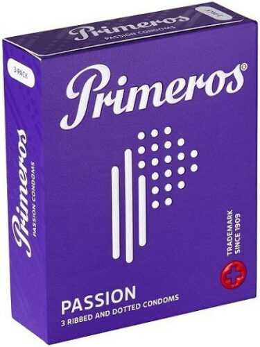 Primeros Passion – vroubkované kondomy (3 ks)