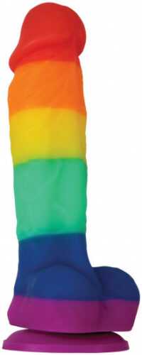 Dildo s přísavkou Rainbow Pride (17 cm)