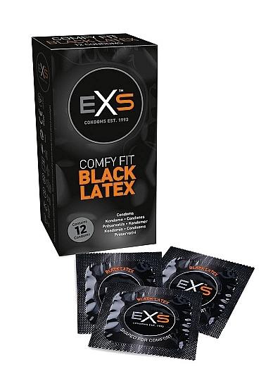 EXS Black latex Kondomy 12 ks EXS