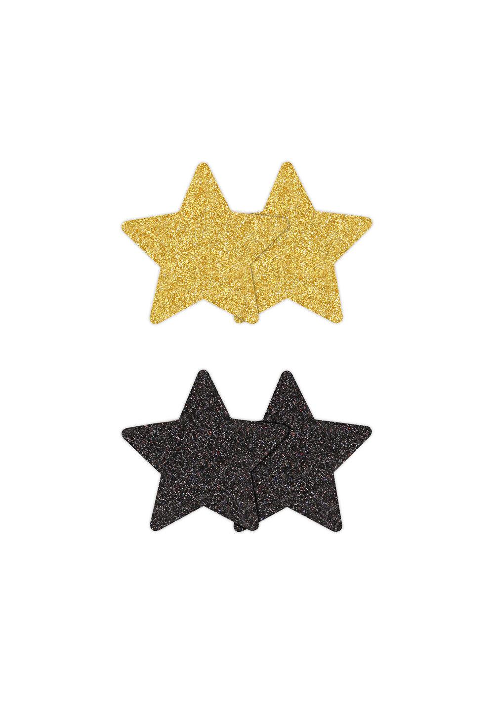 Pasties ozdoby na bradavky Glitter Stars - 2 páry Ns Novelties