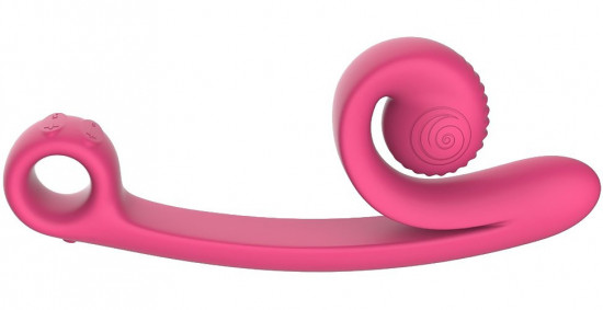 Silikonový vibrátor Snail Vibe Curve s výběžkem na klitoris (24 cm)