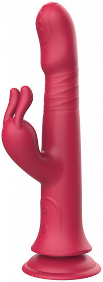 Rotační vibrátor s výběžkem na klitoris a přísavkou Aphrodite Bunny Twister (24 cm)