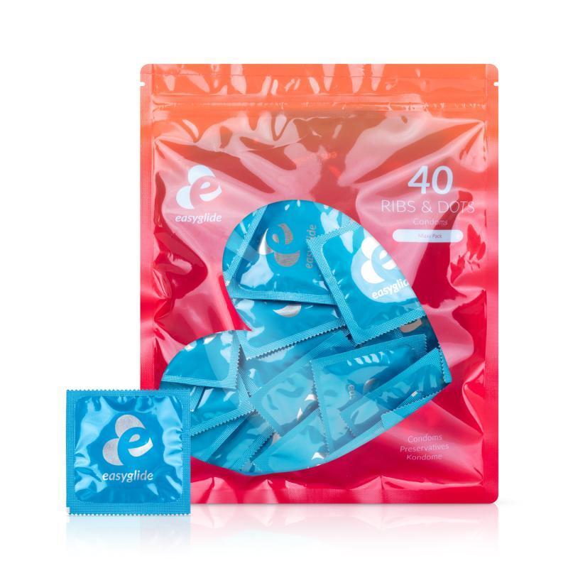 EasyGlide Ribs and Dots kondomy 40 ks EasyGlide