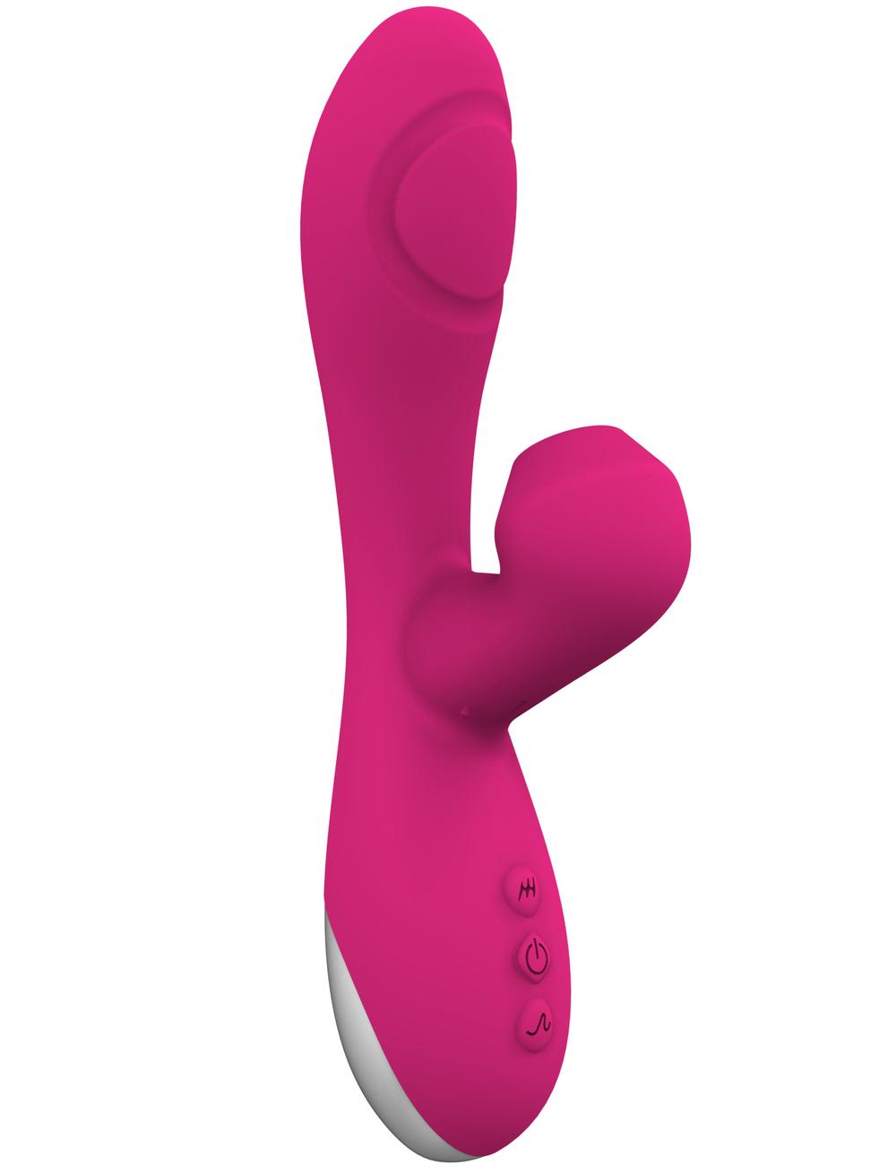 Romant Flap vibrátor rabbit s poklepem a tlakovým stimulátorem na klitoris růžový ROMANT