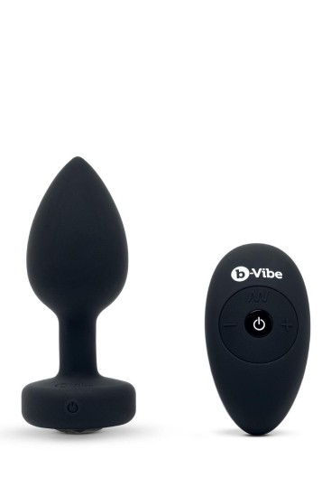 b-Vibe vibrační anální kolík s drahokamem M/L černý