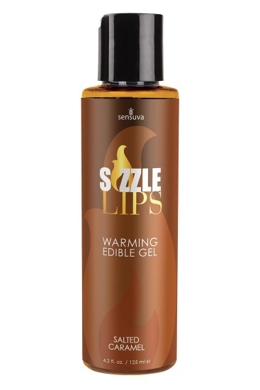 Sensuva Sizzle Lips Hřejivý Gel Slaný Karamel 125 ml