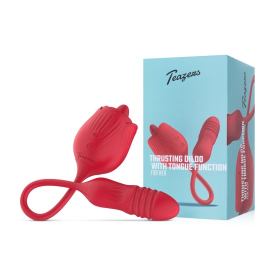 TEAZERS Rose Vibrátor s přirážecím dildem