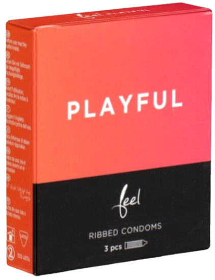 Feel «Playful» condoms with intense ribs - stimulating for HIM 3 pcs