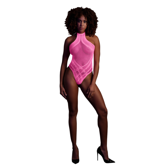 Body s halterneckem - Univerzální velikost - Neonově růžová