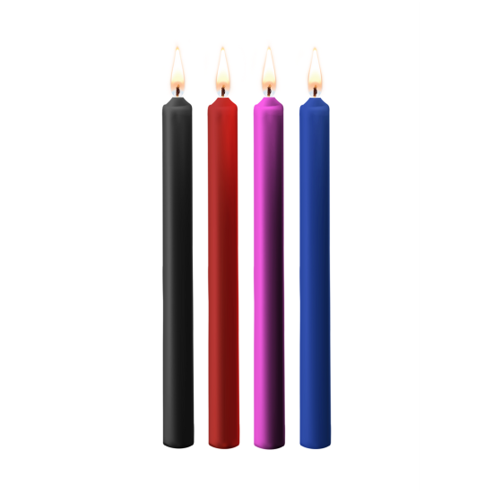 Svíčky na škádlení - 4 kusy - Velké - Vícebarevné