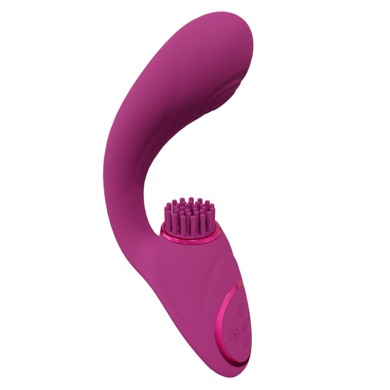 Gen - Triple Motor G-Spot Vibrátor s pulzní vlnou a vibračními štětinami - Růžový