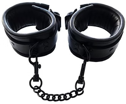 ROUGE Leather Padded Wrist Cuffs Black with Black Accessories