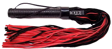 ROUGE Long Suede Flogger Leather Handle Black/Red