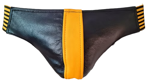 ROUGE Leather Jocks with Stripe Black/Yellow