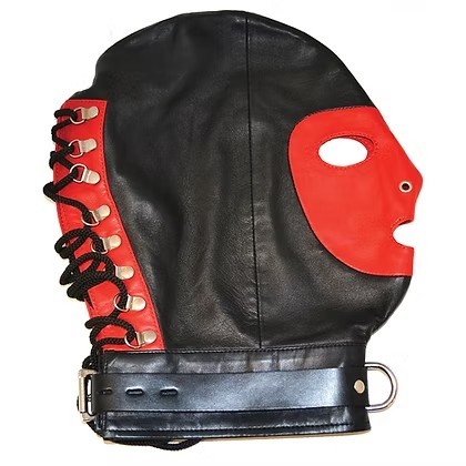 ROUGE Leather Mask with D-Ring and Lockable Buckle Strap