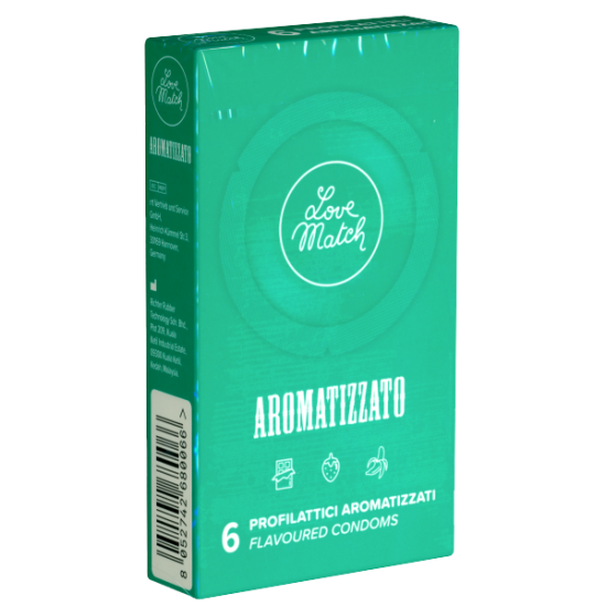 Love Match Single: Aromatizzato – Barevné a aromatizované kondomy (6 ks)